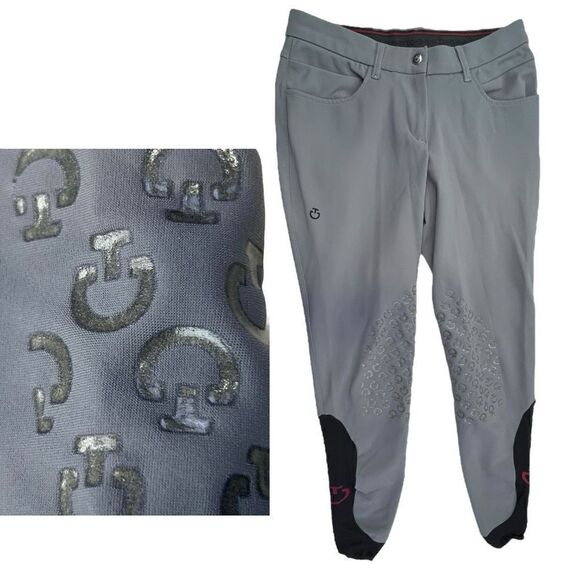 Cavalleria Toscana Women's Orbit Grip Breeches Riding Pants Gray Black Size 10